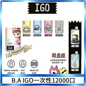 B.A IGD12000口 一次性拋棄式 電子煙